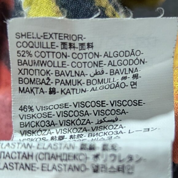 Desigual Butterfly Floral Foldover Waist Cropped Pants EU 34 Black Multicolor - Picture 9 of 13